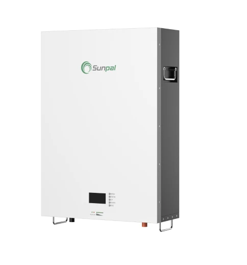 White wall-mounted lithium battery pack with front display.