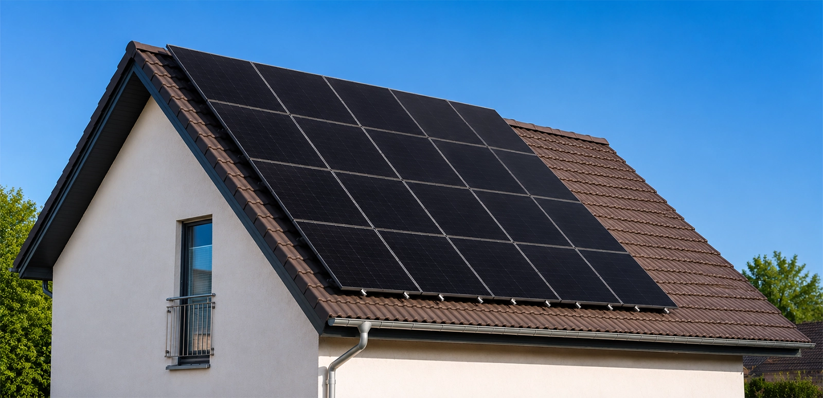 Rooftop solar panels installed on a sloped home roof in Australia.