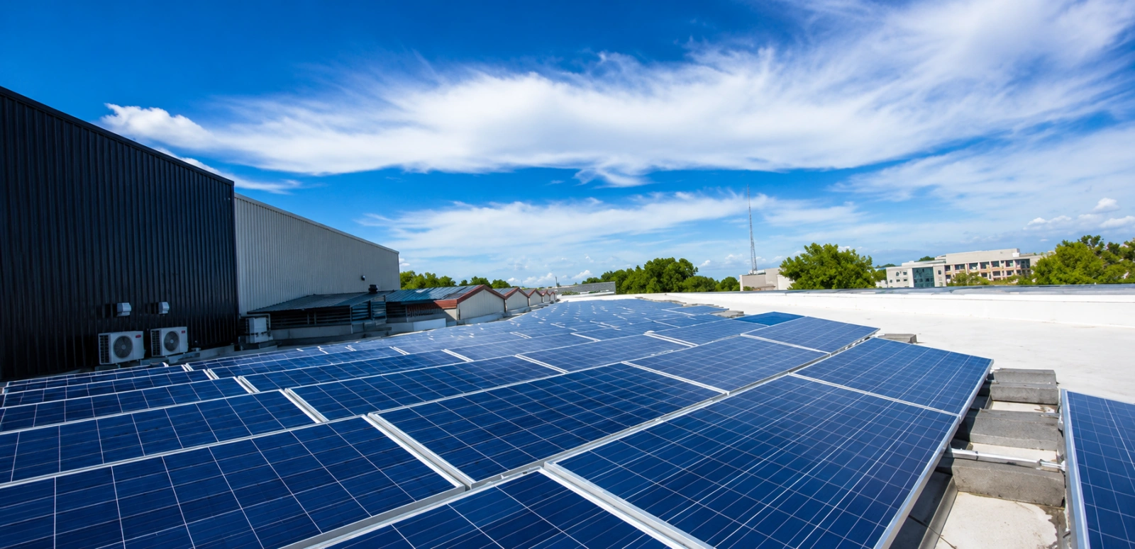 Texas commercial factory rooftop PV project 1.2MW Sunpal TOPCon modules